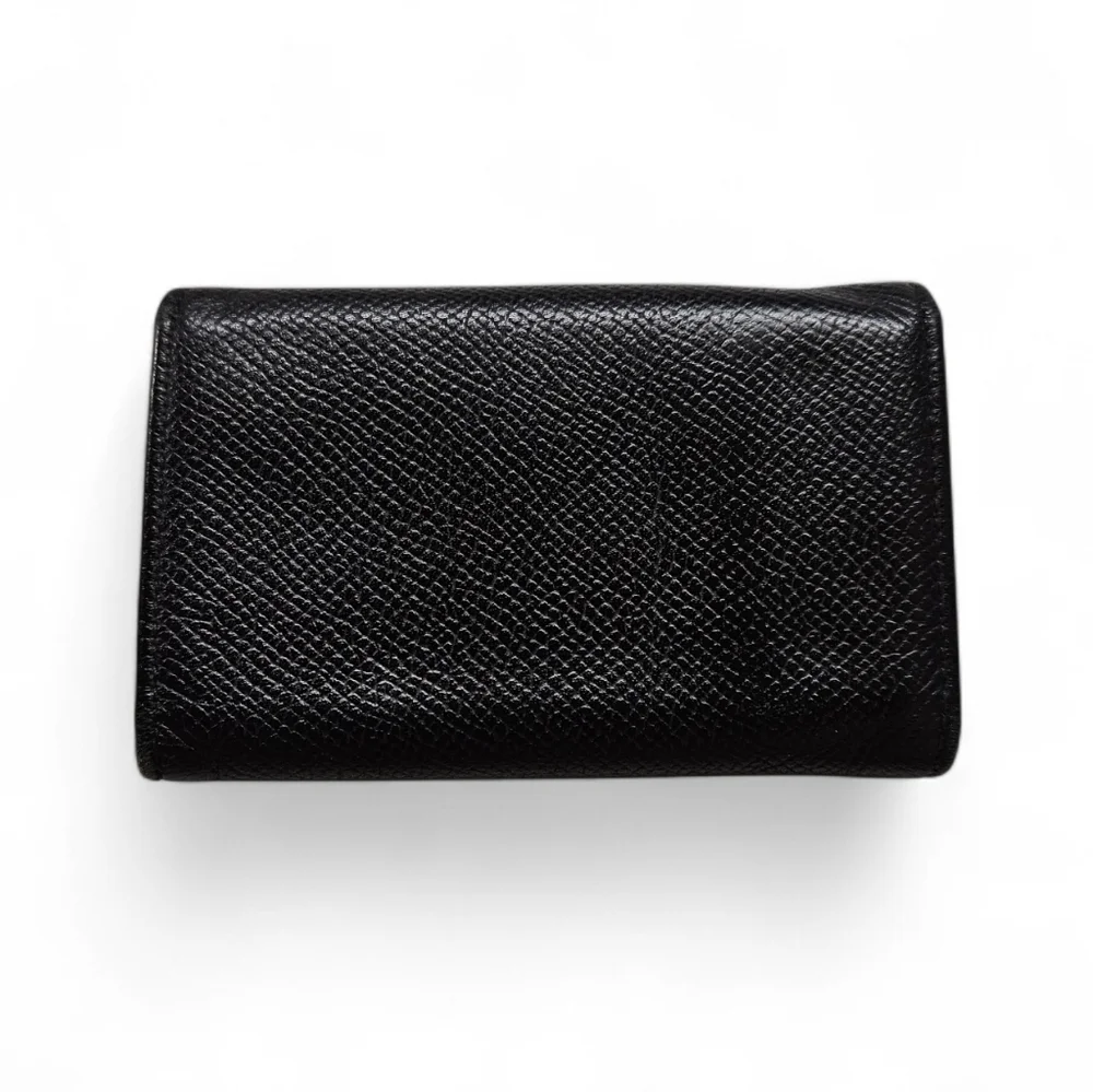BVLGARI Leather Keyholder Wallet In Black Leather And Silver